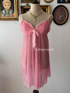 Pink Poka Dot Mesh Slip Size M