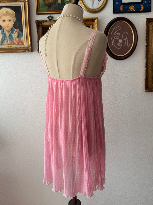 Pink Poka Dot Mesh Slip Size M