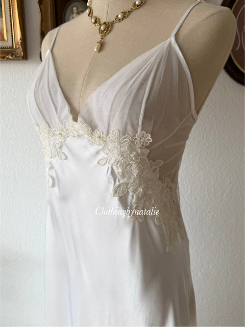 Shirley of Hollywood Bridal Maxi Satin Gown Size L