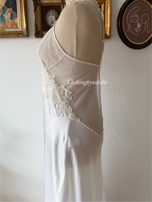 Shirley of Hollywood Bridal Maxi Satin Gown Size L