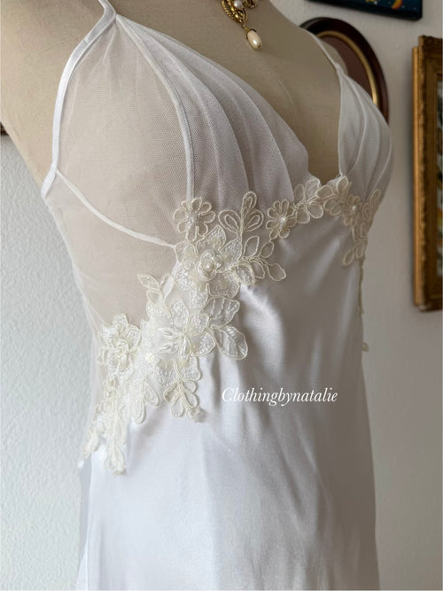 Shirley of Hollywood Bridal Maxi Satin Gown Size L