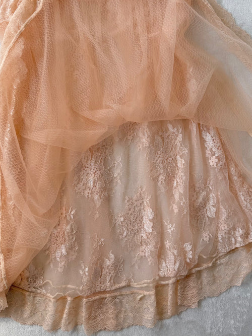 Romantic Peach Lace Babydoll size S/small M
