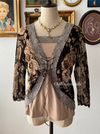 Brown Jersey Blouse size S/small M