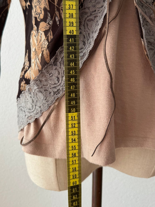 Brown Jersey Blouse size S/small M