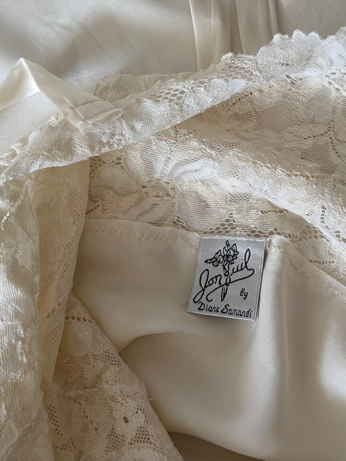 Diane Samandi Cream Satin Maxi Gown Size M