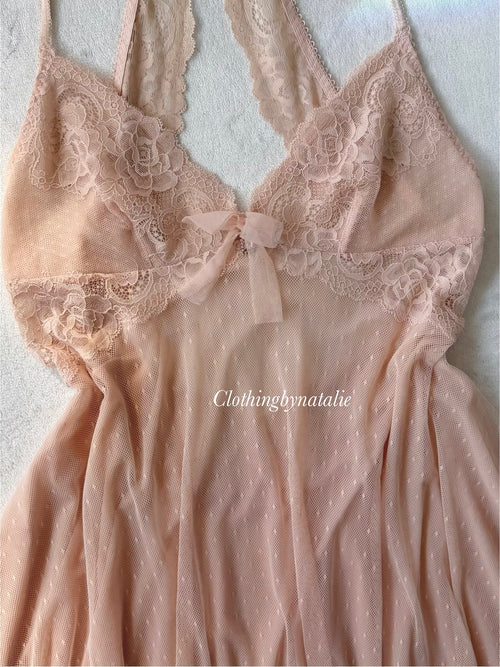 Romantic Nude Mesh Babydoll size M