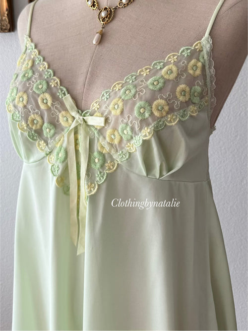 Green Nylon Lace Babydoll size M