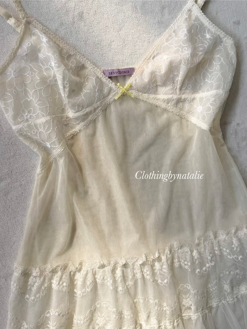 Coquette White Sheer Slip size S