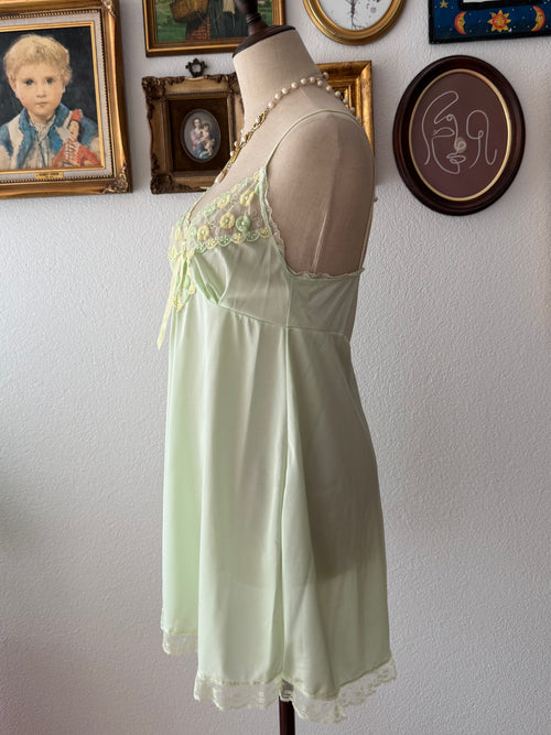 Green Nylon Lace Babydoll size M