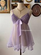 Purple Sheer Mesh Babydoll size S