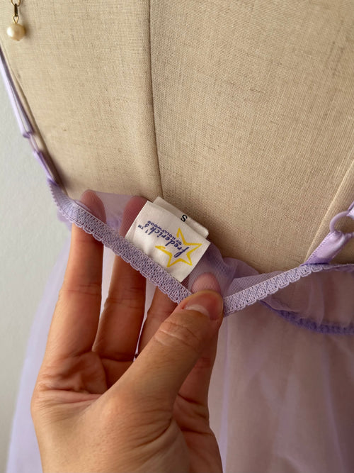 Purple Sheer Mesh Babydoll size S