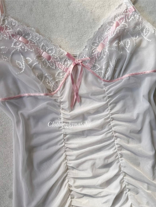 Sheer White Mesh Slip size S