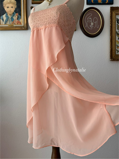 Orange Chiffon Slip Dress size S