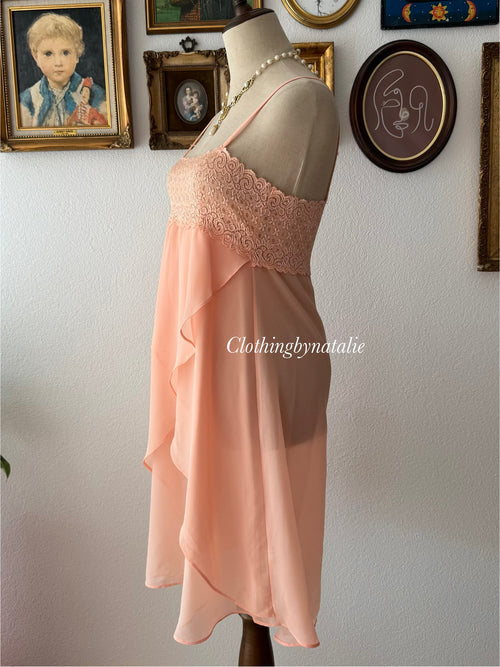 Orange Chiffon Slip Dress size S