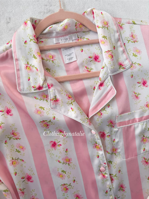 Victoria’s Secret Pink Floral Satin Pyjama Size M