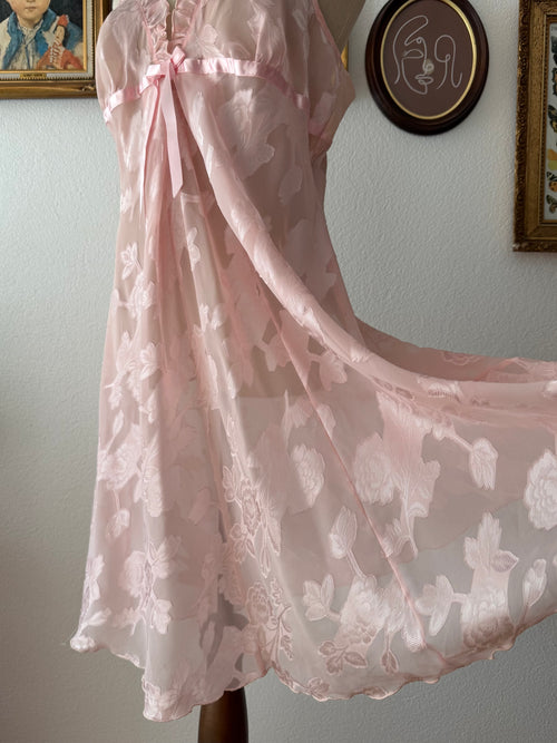 Pink Brocade Slip Dress size M
