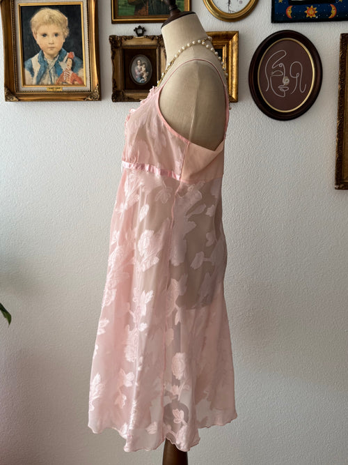Pink Brocade Slip Dress size M