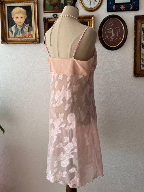 Pink Brocade Slip Dress size M