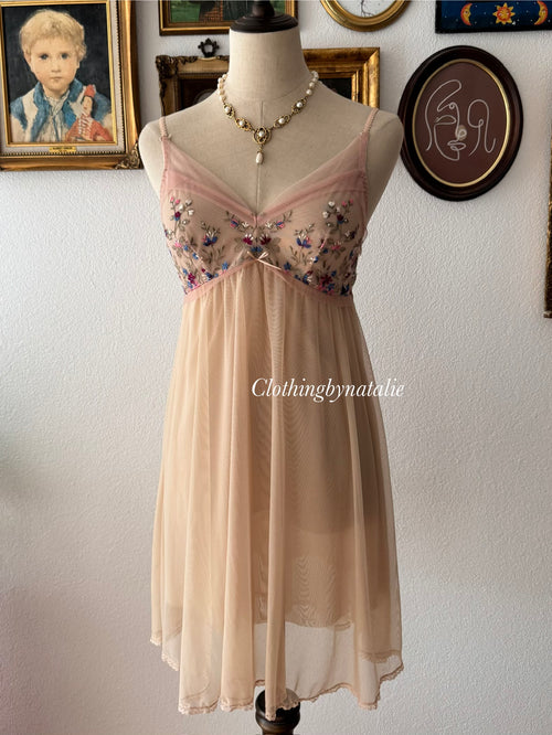 Coquette Nude Mesh Babydoll size S