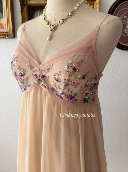 Coquette Nude Mesh Babydoll size S