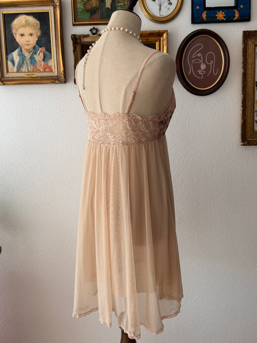 Coquette Nude Mesh Babydoll size S