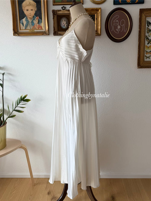 California Dynasty Pleated Satin Maxi Gown Size M/small L