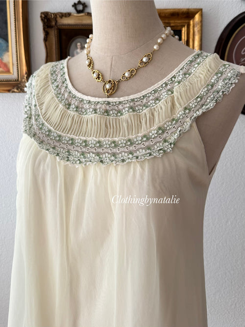Yellow Nylon Midi Nightgown size S