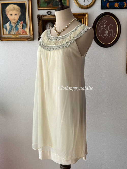 Yellow Nylon Midi Nightgown size S