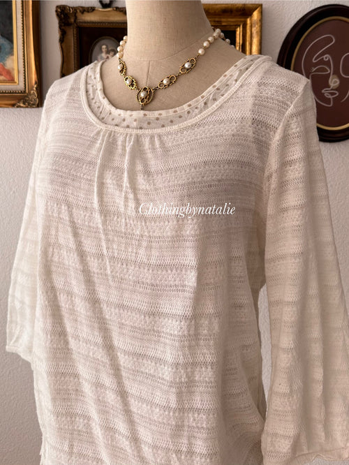 Cream Knit Blouse size S