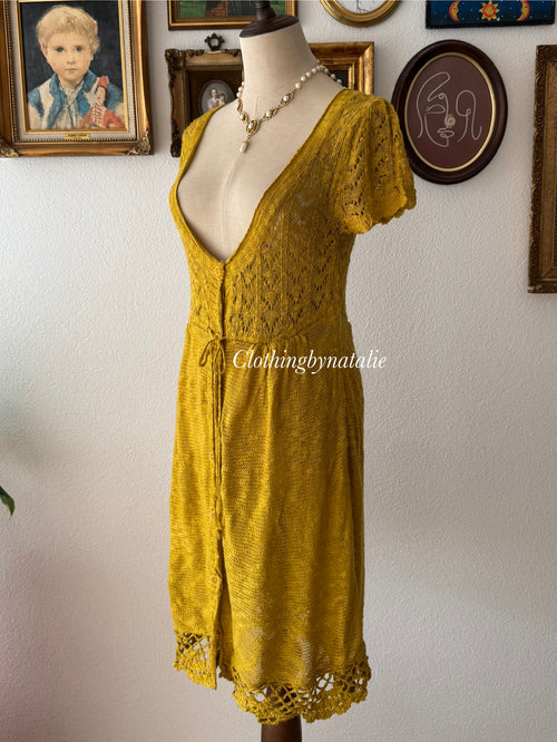 Mustard Knit Dress Size M