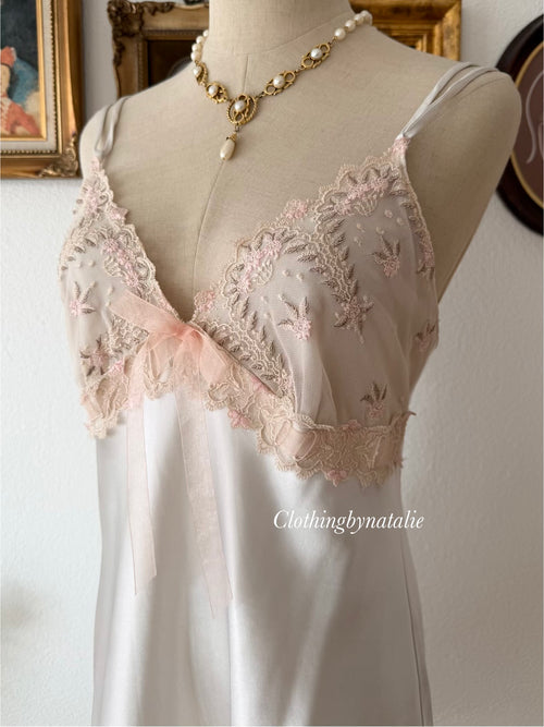 Delicates White Satin Mini Dress Size S
