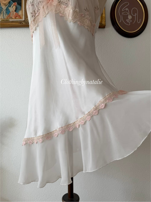 Delicates White Satin Mini Dress Size S