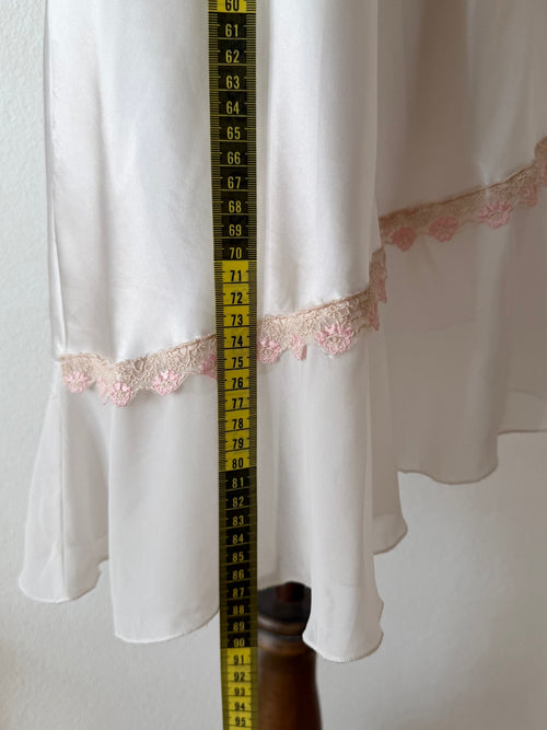 Delicates White Satin Mini Dress Size S