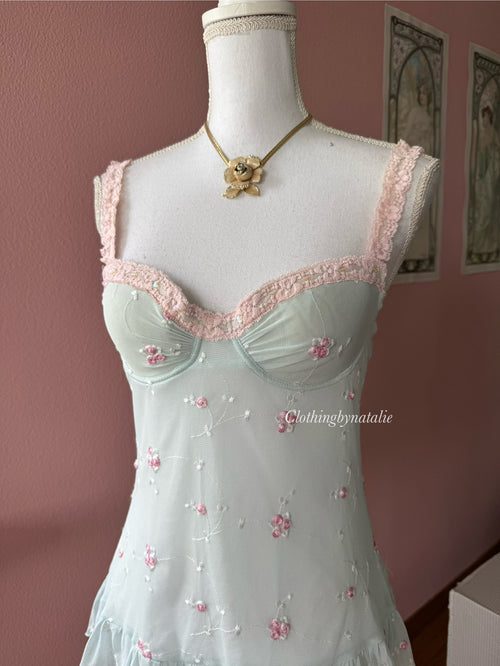 VS Mint Floral Mesh Babydoll (S/36B)