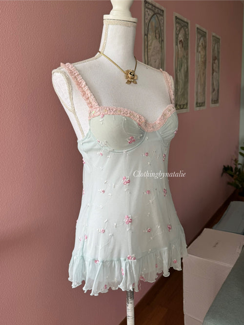 VS Mint Floral Mesh Babydoll (S/36B)