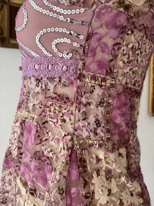 Whimsical Purple Lace Blouse Size S