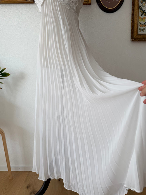 Flora Pleated Chiffon Maxi Gown Size S