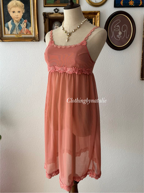 Brown Orange Mesh Slip size S