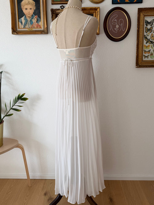 Flora Pleated Chiffon Maxi Gown Size S