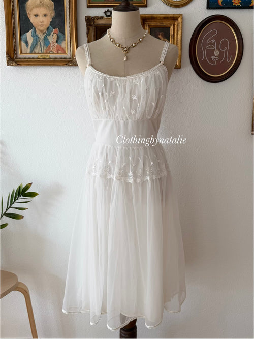 Gotham White Nylon Babydoll Size M