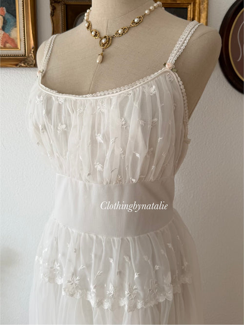 Gotham White Nylon Babydoll Size M