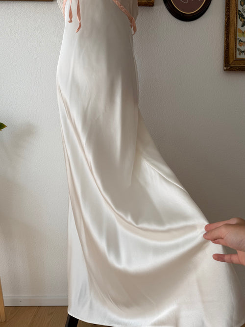 Valentino White Maxi Satin Gown Size M