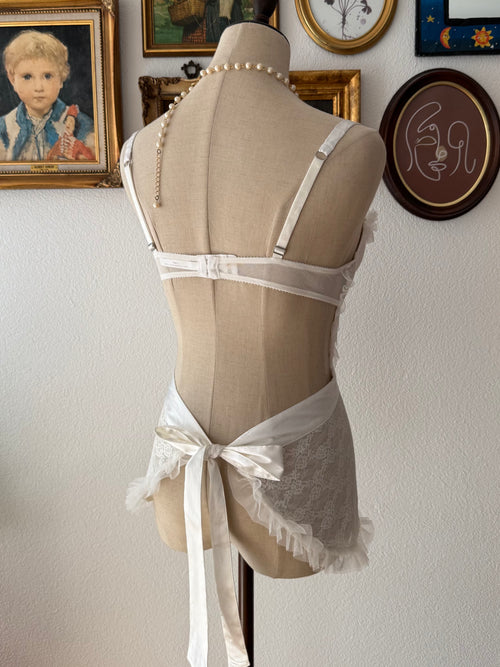 VS White Lace Maid Bustier size 36B