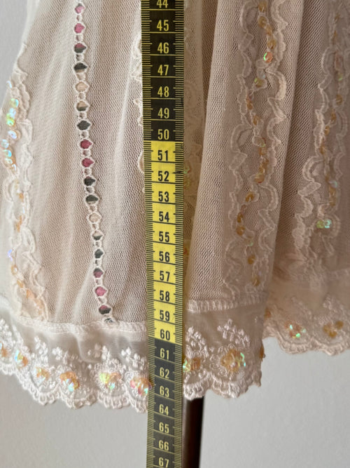 Sequin Cream Lace Blouse size S