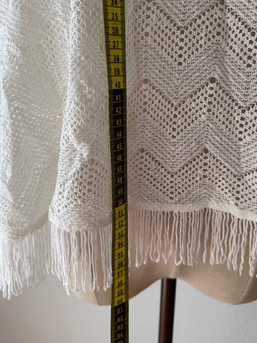 White Knit Poncho size S/M