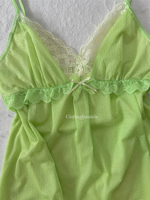 Coquette Green Mesh Mini Dress (S)
