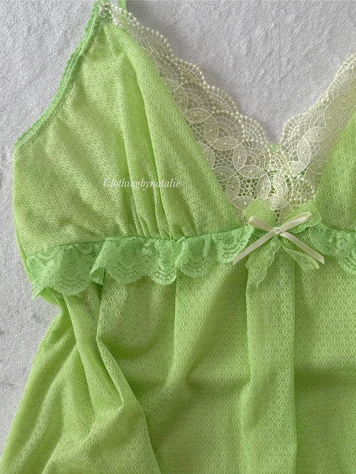 Coquette Green Mesh Mini Dress (S)