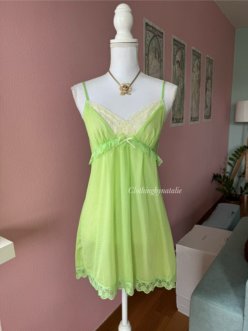 Coquette Green Mesh Mini Dress (S)