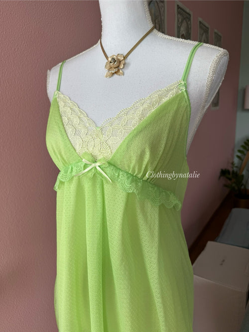 Coquette Green Mesh Mini Dress (S)