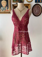 Burgundy Lace Slip Size S